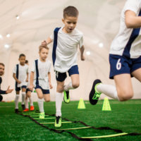 Youths training with an instructor